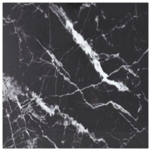 Pood24 lauaplaat, must 50x50 cm, 6 mm, karastatud klaas marmordisain