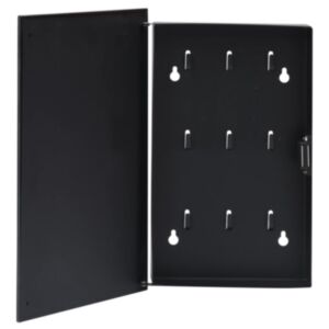 Pood24 võtmekarp magnetplaadiga, must, 35 x 20 x 5,5 cm
