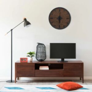 321473 Pood24 Wall Clock Brown and Black 45 cm Iron and MDF