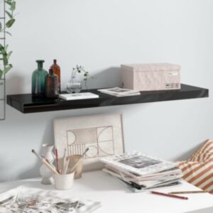 Pood24 seinariiul, kõrgläikega, must, 90 x 23,5 x 3,8 cm MDF