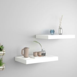 Pood24 seinariiulid, 2 tk, valge, 40 x 23 x 3,8 cm MDF