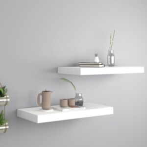 Pood24 seinariiulid, 2 tk, valge, 50 x 23 x 3,8 cm MDF
