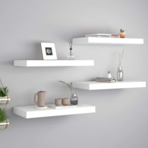 POOD24 настенные полки, 4 шт., Белые, МДФ 50 x 23 x 3,8 см