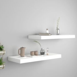Pood24 seinariiulid, 2 tk, valge, 60 x 23,5 x 3,8 cm MDF