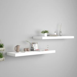 Pood24 seinariiulid, 2 tk, valge, 80 x 23,5 x 3,8 cm MDF