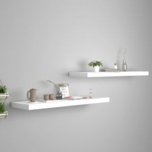 Pood24 seinariiulid, 2 tk, valge, 90 x 23,5 x 3,8 cm MDF