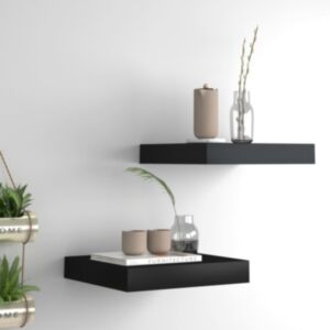 Pood24 seinariiulid, 2 tk, must, 23 x 23,5 x 3,8 cm MDF
