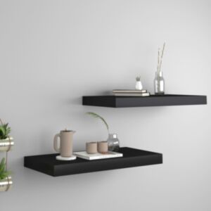 POOD24 настенные полки, 2 шт, черные, МДФ 50 x 23 x 3,8 см