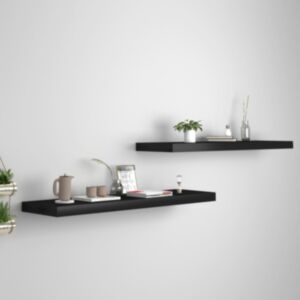 POOD24 настенные полки, 2 шт., Черные, 90 x 23,5 x 3,8 см МДФ