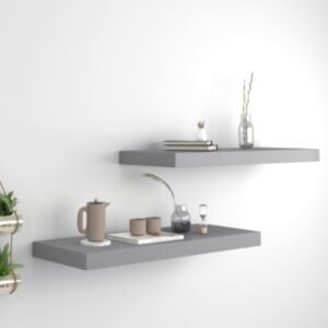 Pood24 seinariiulid, 2 tk, hall, 60 x 23,5 x 3,8 cm MDF