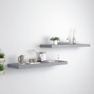 POOD24 настенные полки, 2 шт., Серые, 80 x 23,5 x 3,8 см МДФ