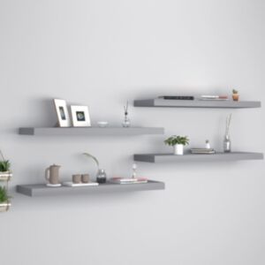 POOD24 настенные полки, 4 шт., Серые, 80 x 23,5 x 3,8 см МДФ