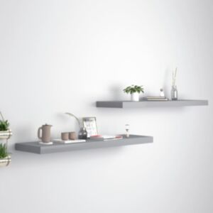 POOD24 настенные полки, 2 шт., Серые, 90 x 23,5 x 3,8 см МДФ