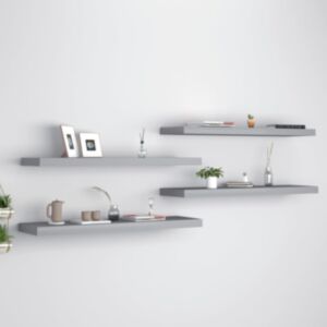 POOD24 настенные полки, 4 шт., Серые, 90 x 23,5 x 3,8 см МДФ