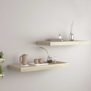 Pood24 seinariiulid, 2 tk, tammevärvi, 60 x 23,5 x 3,8 cm MDF