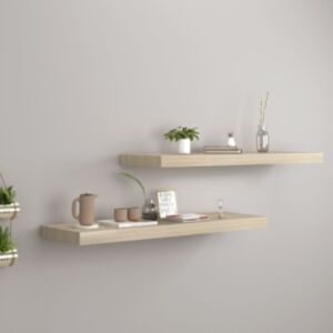 Pood24 seinariiulid, 2 tk, tammevärvi, 80 x 23,5 x 3,8 cm MDF