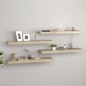POOD24 настенные полки, 4 шт., Цвет дуба, 80 x 23,5 x 3,8 см МДФ
