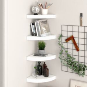 Pood24 nurgariiulid, 4 tk, valge, 25 x 25 x 3,8 cm MDF