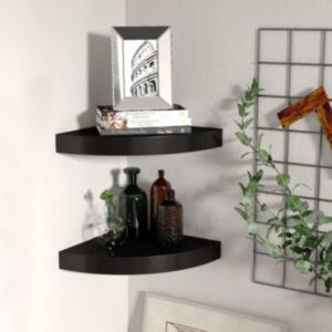 Pood24 nurgariiulid, 2 tk, must, 25 x 25 x 3,8 cm MDF