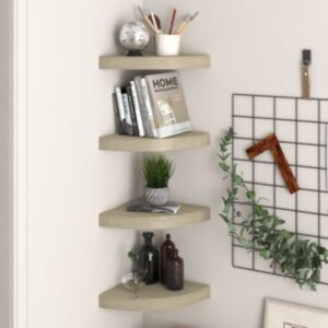 Pood24 nurgariiulid, 4 tk, tammevärvi, 25 x 25 x 3,8 cm MDF