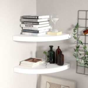 Pood24 nurgariiulid, 2 tk, valge, 35 x 35 x 3,8 cm MDF