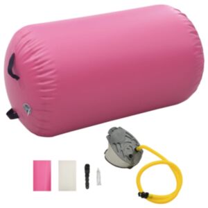 Pood24 täispumbatav võimlemisrull pumbaga 100x60 cm PVC roosa