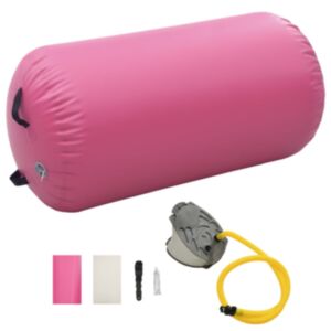 Pood24 täispumbatav võimlemisrull pumbaga 120x75 cm PVC roosa