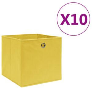 Pood24 mittekootud kangast hoiukastid 10 tk, 28 x 28 x 28 cm, kollane