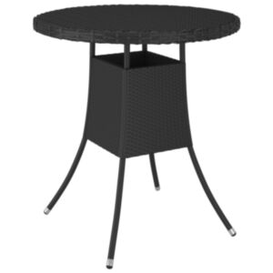Садовый стол POOD24, черный, 70 x 70 x 73 см, полированный ротанг