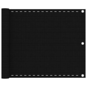 Балконная ширма Pood24, черная, 75 x 600 см HDPE
