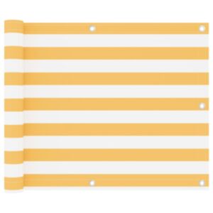Балконная ширма POOD24, бело-желтая, 75 x 400 см, ткань оксфорд