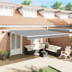 Varikatus koos Manuaalne Valge 5 × 3,5 m Metall