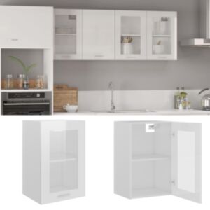 Pood24 köögikapp, kõrgläikega valge, 40 x 31 x 60 cm, puitlaastplaat