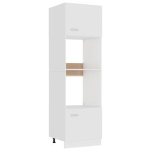 Pood24 mikrolaineahju kapp, valge, 60 x 57 x 207 cm puitlaastplaat