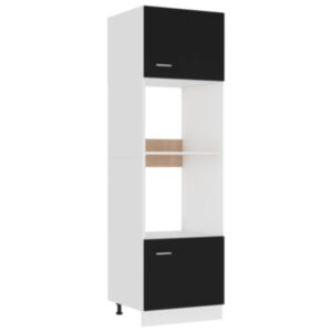 Pood24 mikrolaineahju kapp, must, 60 x 57 x 207 puitlaastplaat