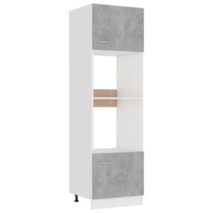Pood24 mikrolaineahju kapp, betoonhall, 60x57x207 cm, puitlaastplaat