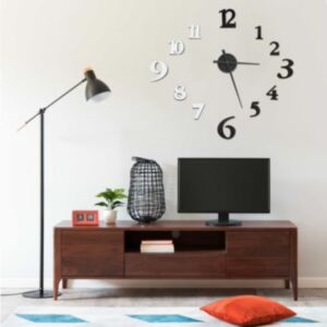 325150 Pood24 3D Wall Clock Modern Design Black and White 100 cm XXL