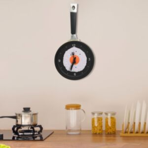325164 Pood24 Wall Clock with Fried Egg Pan Design 18,8 cm