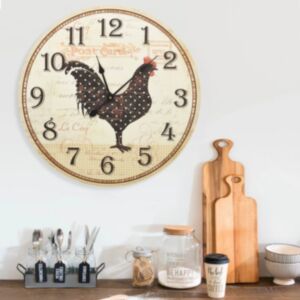 325184 Pood24 Wall Clock with Chicken Design Multicolour 60 cm MDF