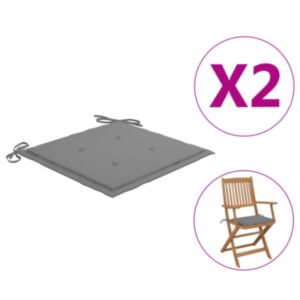 Подушки для садовых стульев POOD24, 2 шт., Серые, 40 x 40 x 4 см, ткань
