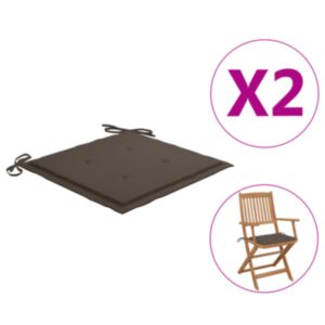 POOD24 подушки для садовых стульев, 2 шт, серо-коричневые, 40 x 40 x 4 см, ткань