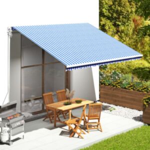 Pood24 varikatuse asenduskangas, sinine ja valge, 4,5 x 3,5 m 