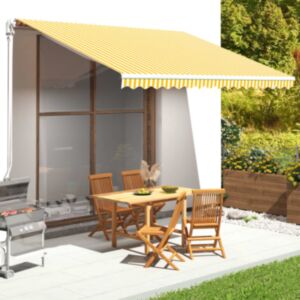 Pood24 varikatuse asenduskangas, kollane ja valge, 4 x 3,5 m