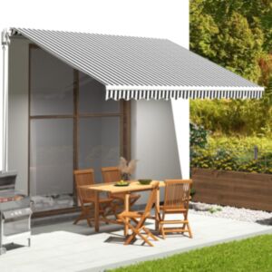 Pood24 varikatuse asenduskangas, antratsiithall ja valge, 4,5 x 3,5 m