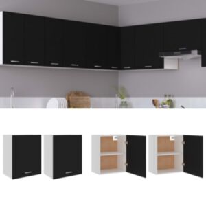 Pood24 köögikapid 2 tk, must 50 x 31 x 60 cm, puitlaastplaat