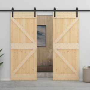 Pood24 liuguks riistvarakomplektiga 100 x 210 cm, männipuit