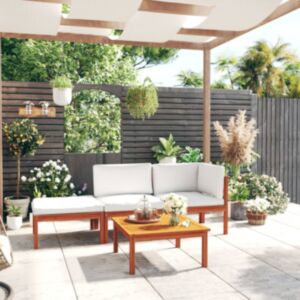 Pood24 4-osaline aiamööblikomplekt patjadega, kreemjas, 63 x 63 cm