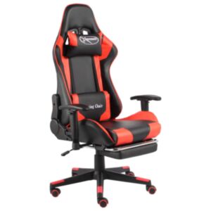 Pood24 вращающееся игровое кресло с подставкой для ног красный ПВХ