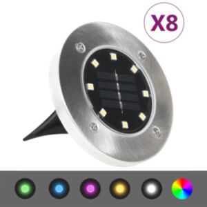 Pood24 päikesepatareidega maapinnavalgustid, 8 tk LED-tuledega, RGB