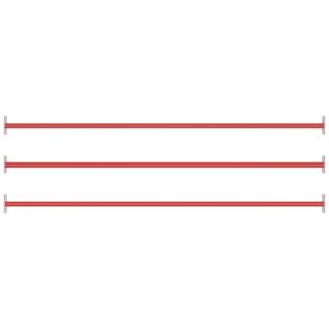 Pood24 turnimislatid, 3 tk, 125 cm, teras, punane